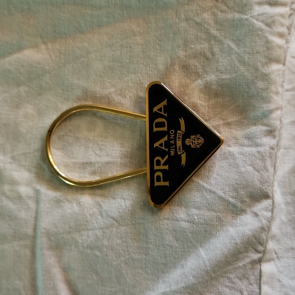 Prada Black and Gold Logo Key Holder - Picture 1 of 6